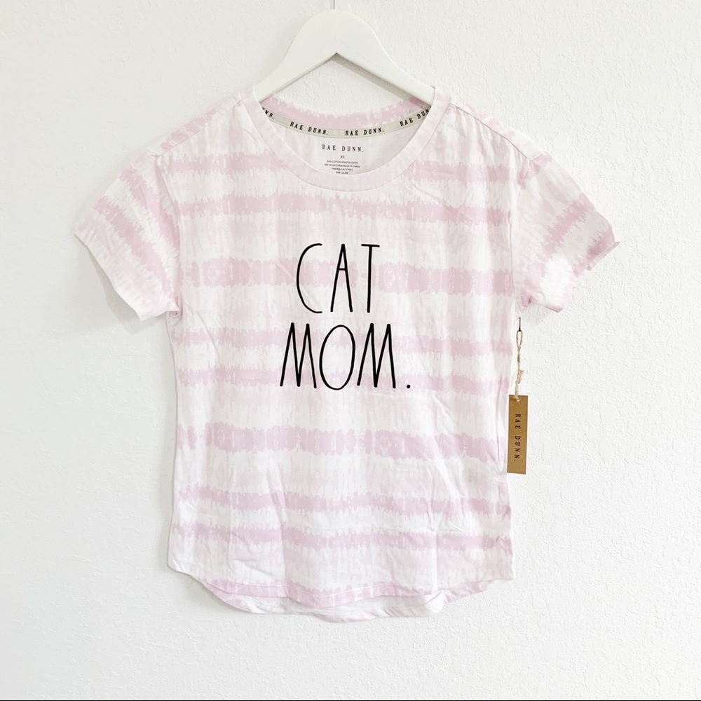 Rae Dunn Cat Mom Artist Lilac Tie Dye T-Shirt XS
